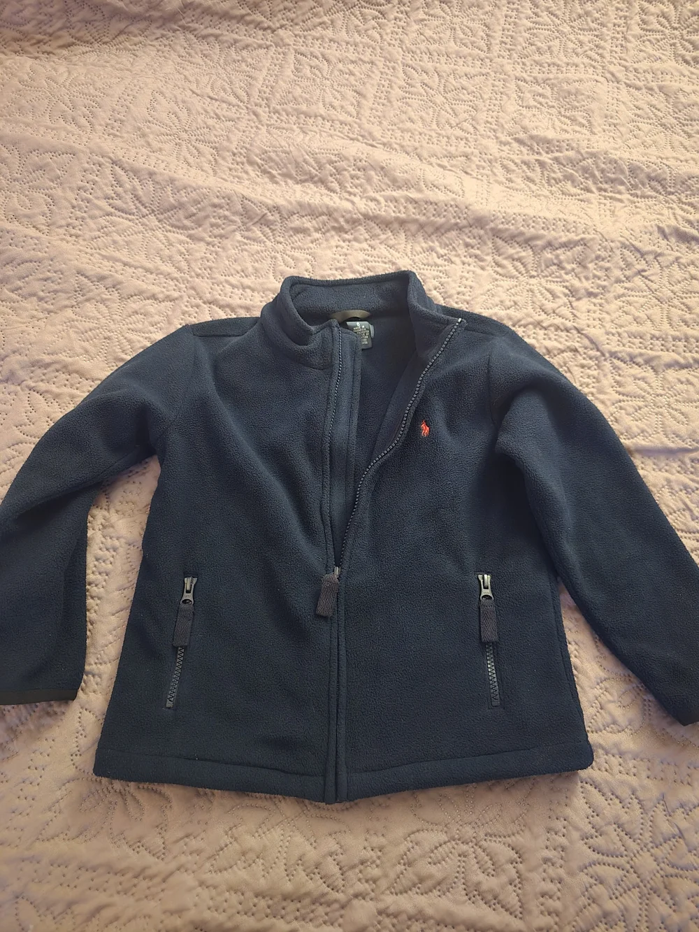Ralph Lauren Kids Navy Fleece Zip-Up Jacket